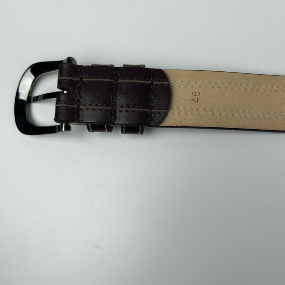 BELT‎ MASTER Men’s Genuine Italian Leather Belt Brown Size 46 - Picture 10 of 11